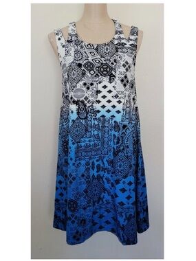 Derek Heart size large Blue Ombre Printed Sleeveless Dress